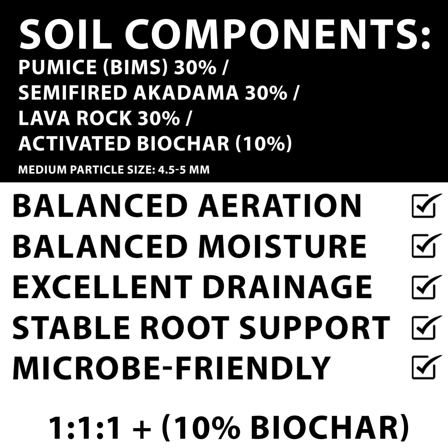biochar soil bonsai components pumice akadama lava rock mix