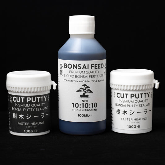 Bonsai Fertiliser. Bonsai Cut Putty Grey and Brown